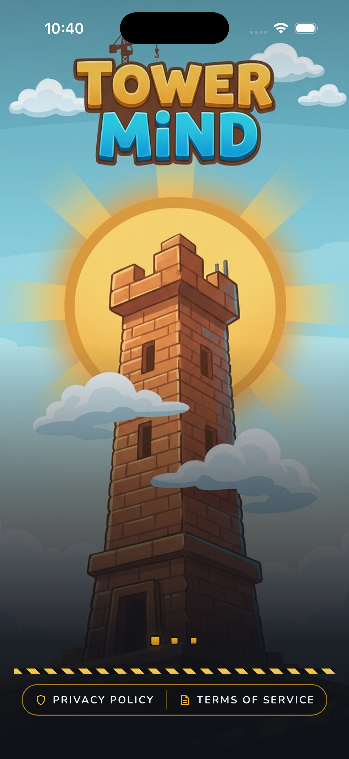 Tower Mind Rush — Today hub screen